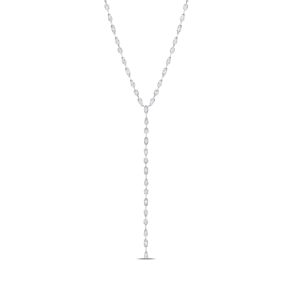 Lavish Y - Shaped CZ Necklace Finished in Pure Platinum - CRISLU