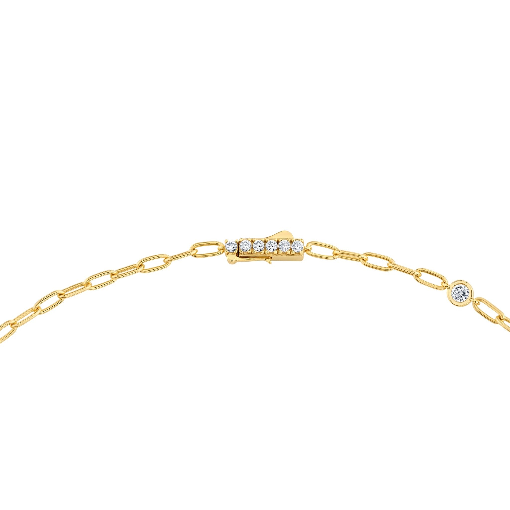 Layer Up Paperclip Chain Necklace Finished in Gold - CRISLU