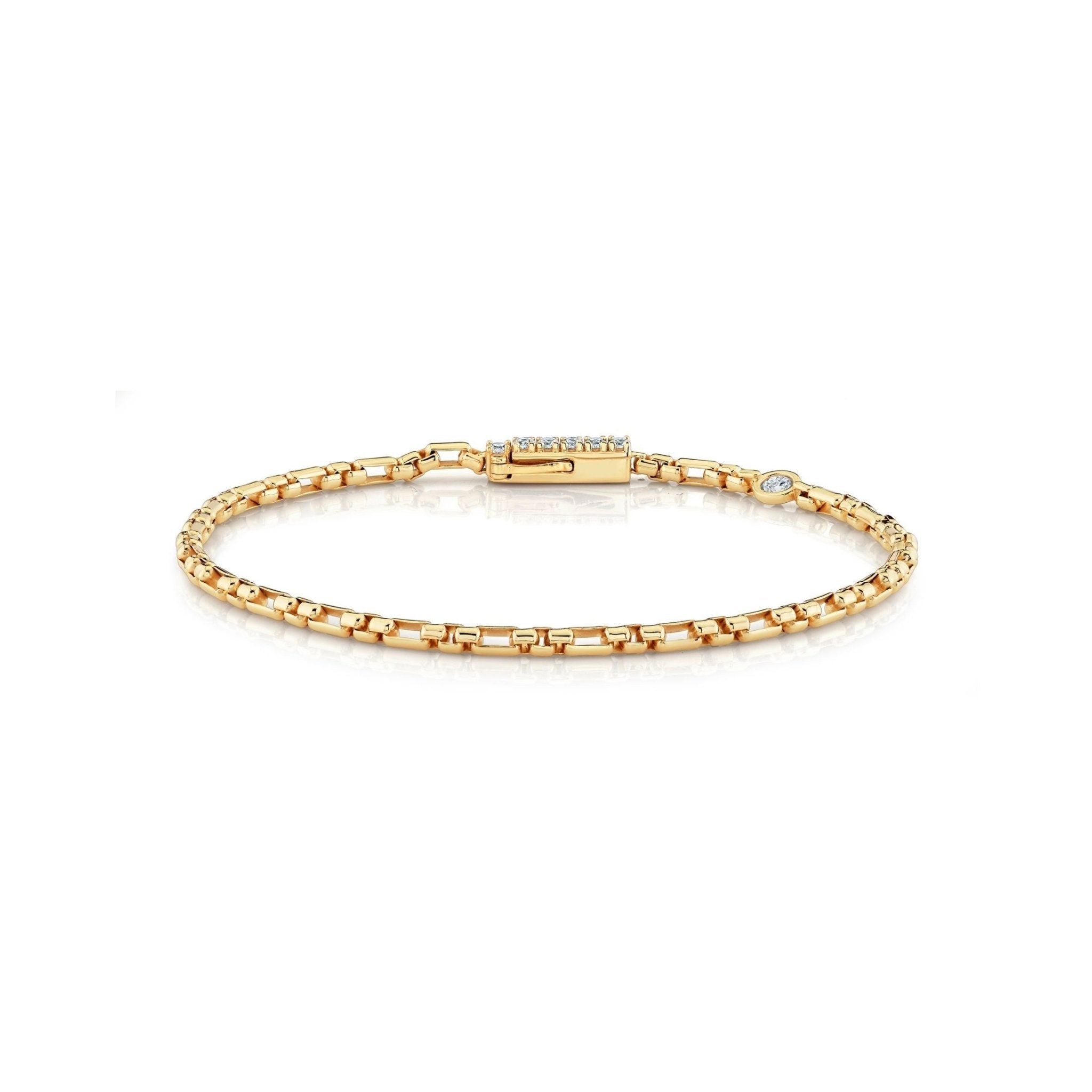 Layer Up Station Box Chain Bracelet Finished in Gold - CRISLU