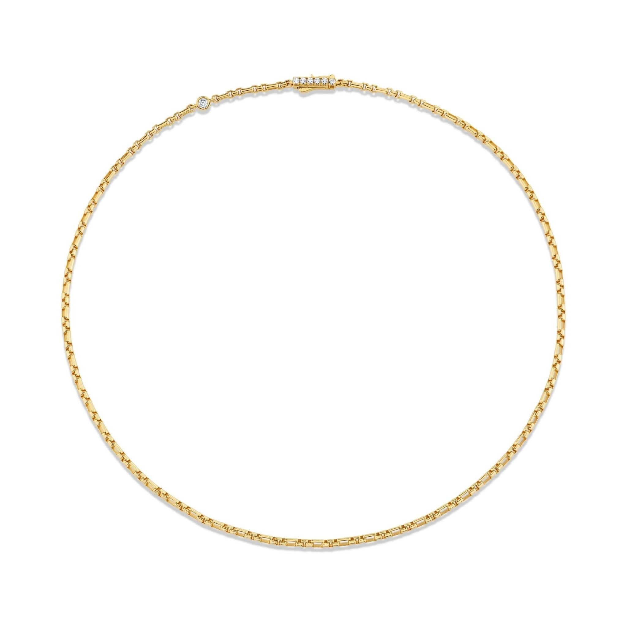 Layer Up Station Box Chain Necklace Finished in Gold - CRISLU