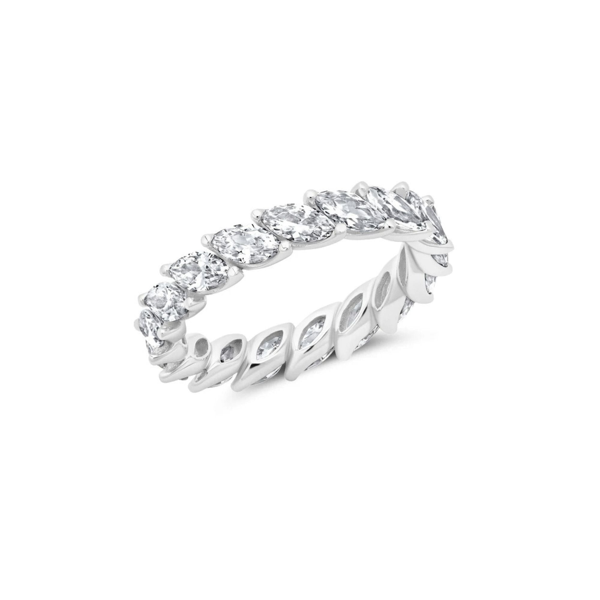 Marquise Eternity Ring in Platinum - CRISLU