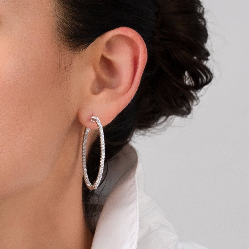 Medium Pavé Hoop Earrings - CRISLU