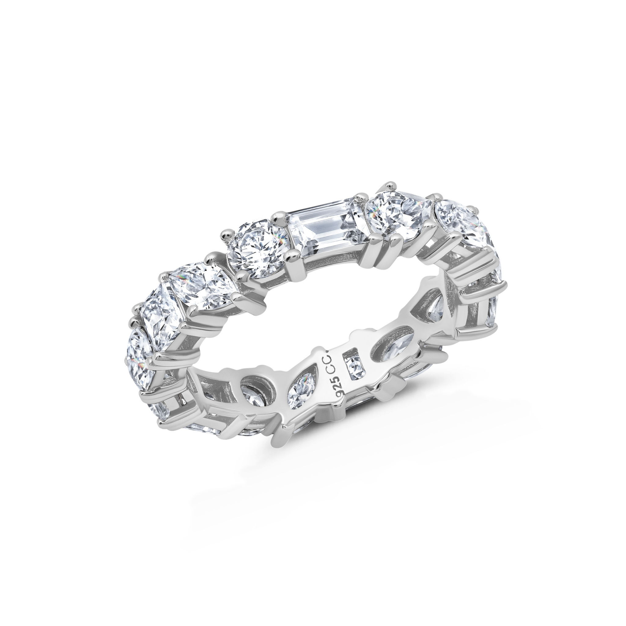 Multi Shaped Eternity Band Finished in Platinum - CRISLU