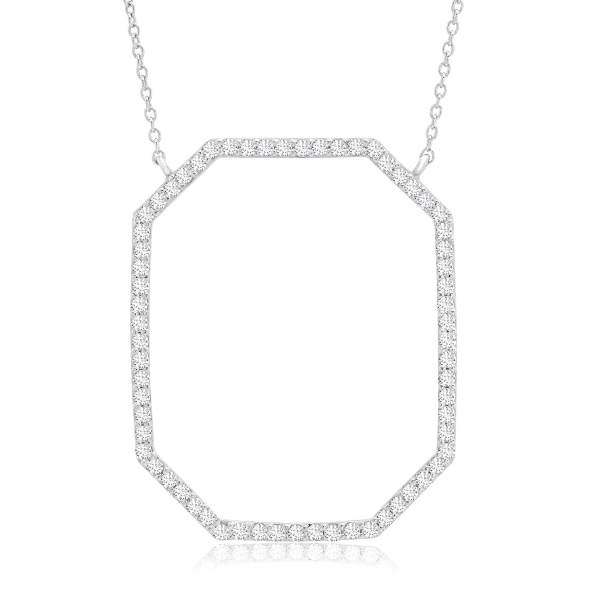 Open Octagon Pave Necklace In Pure Platinum - CRISLU