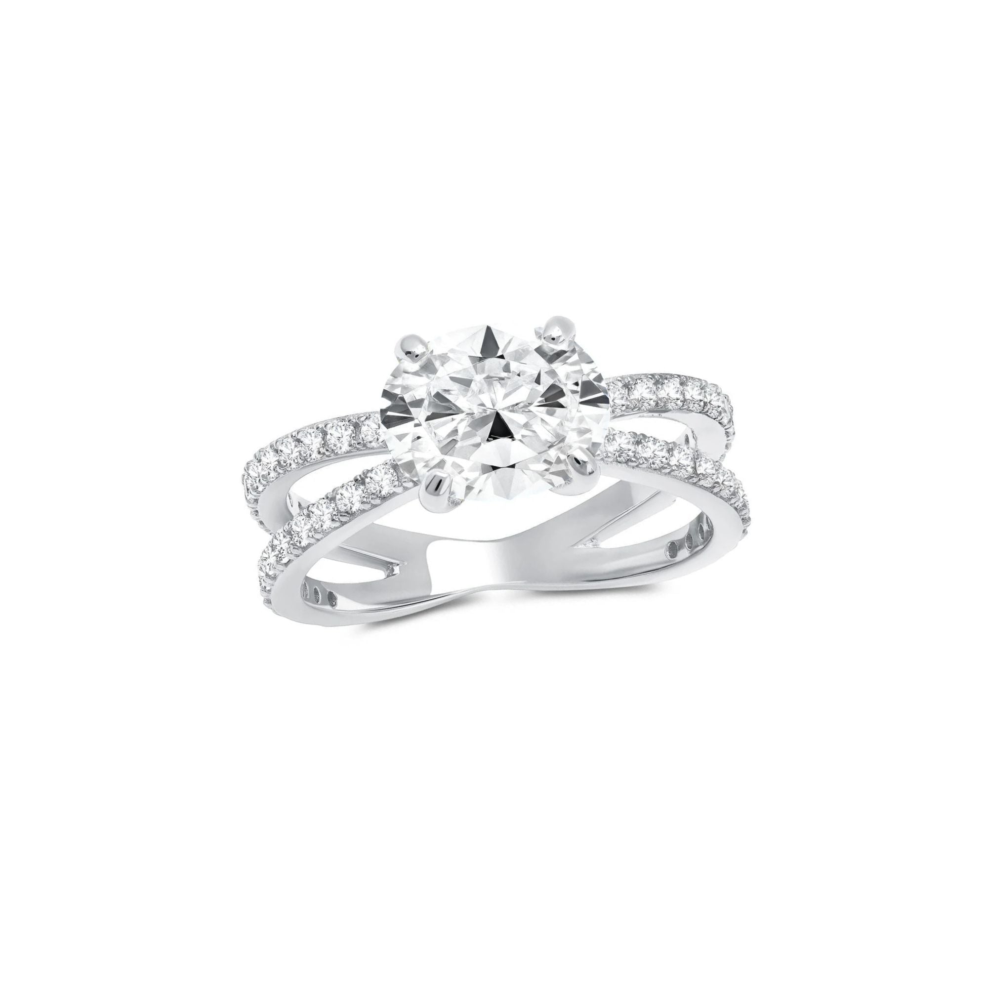Oval Cut Unity Ring Finished in Pure Platinum - CRISLU