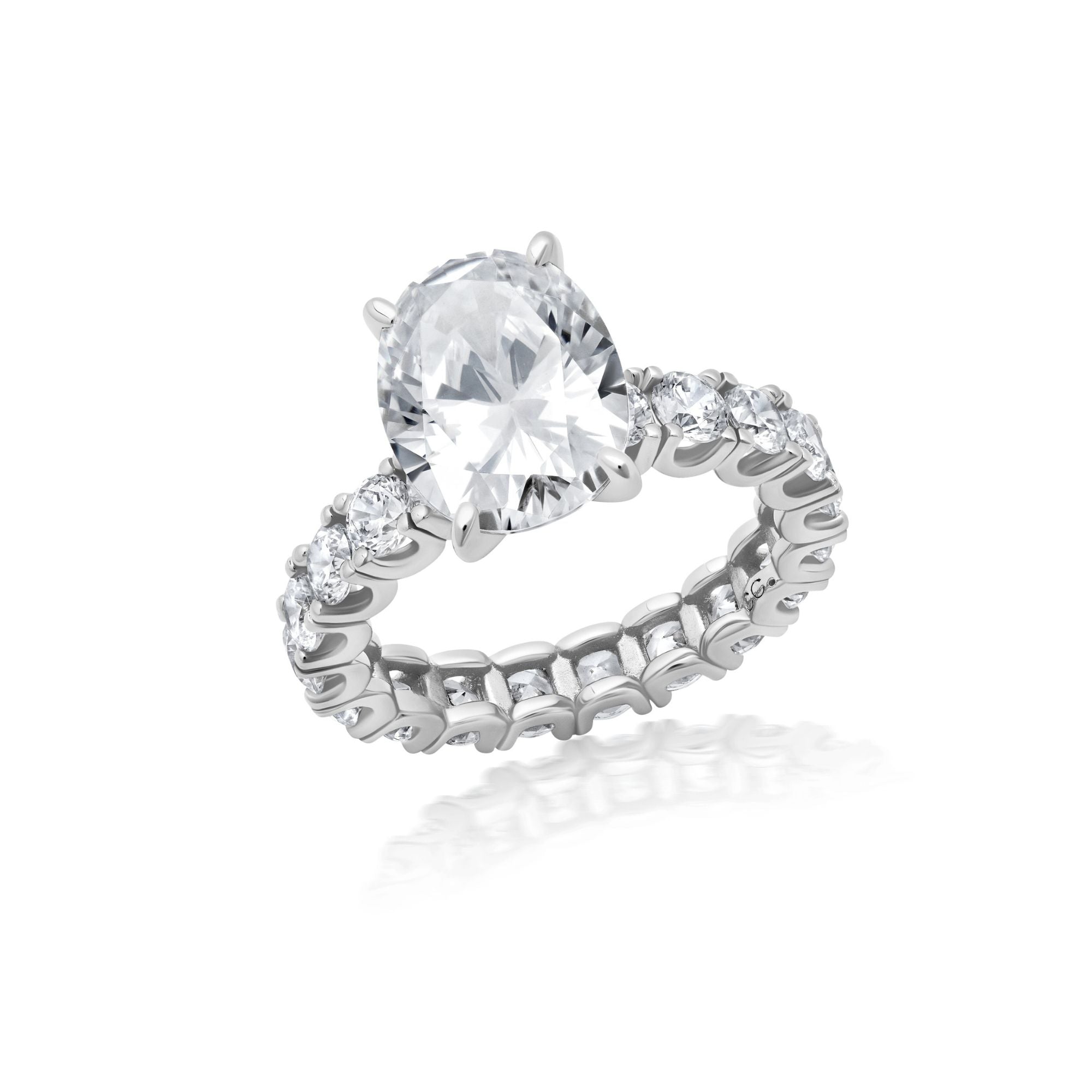 Oval Eternity Ring Finished in Platinum - CRISLU