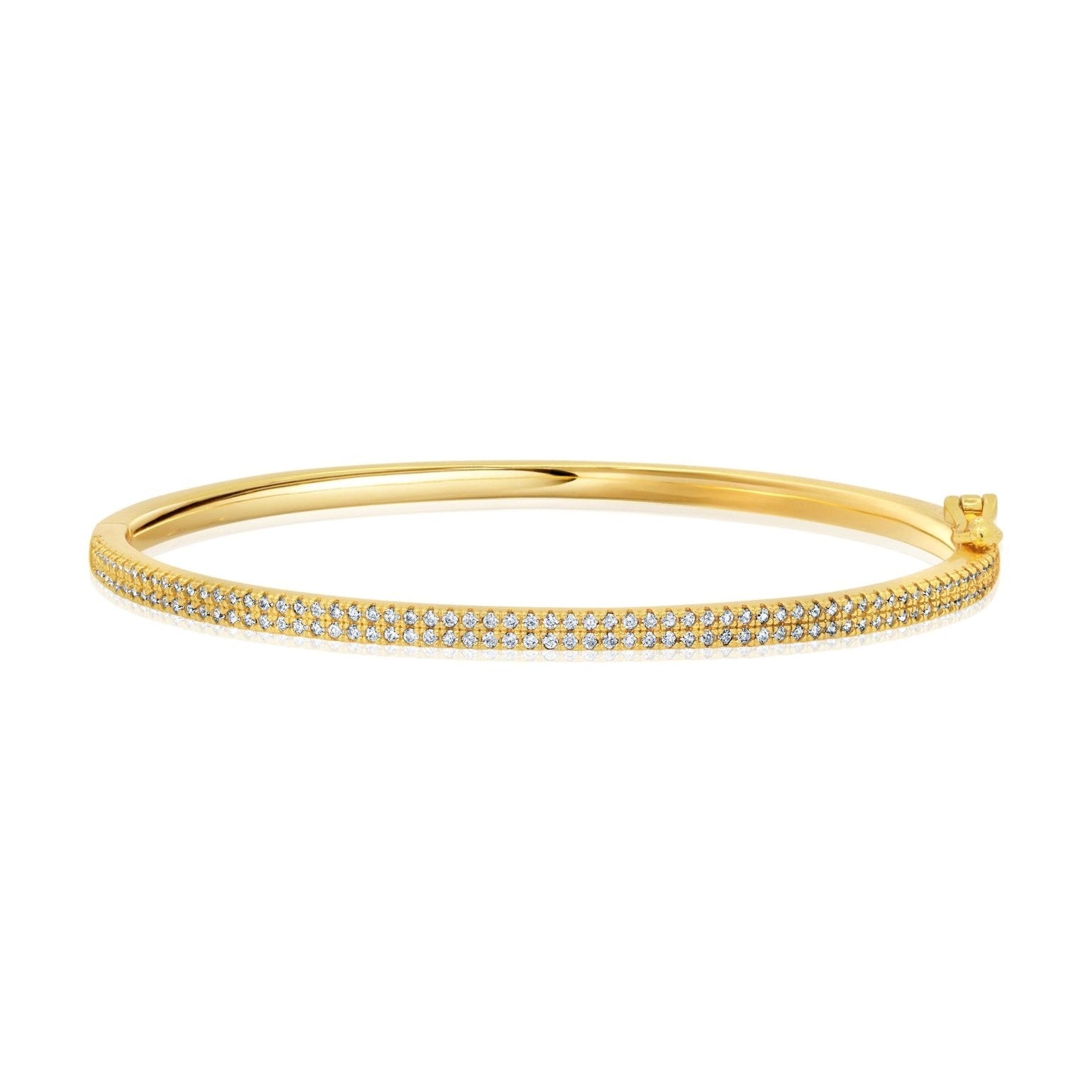 Pave Bar Half Eternity Bangle Bracelet
