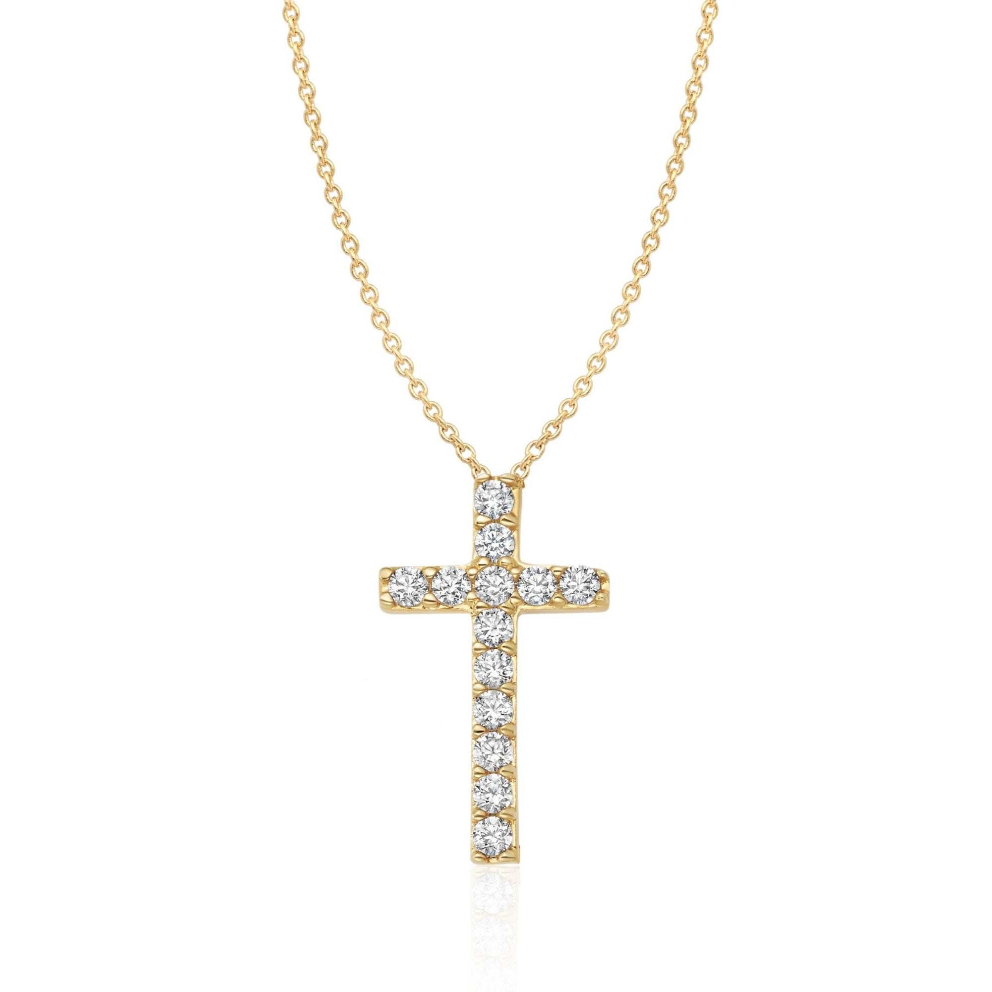 Pave Cross Necklace Finished in Gold - CRISLU