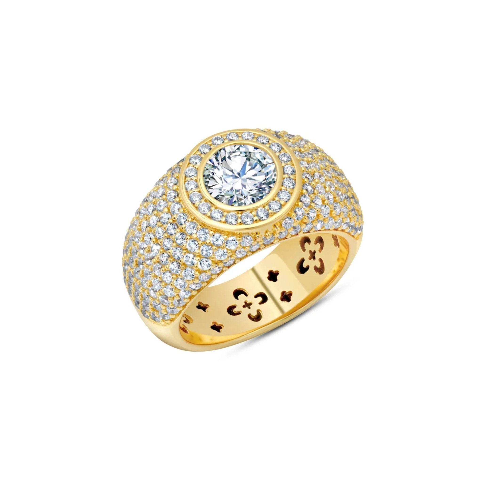 Pave Embellished Ring Finished in Gold - CRISLU