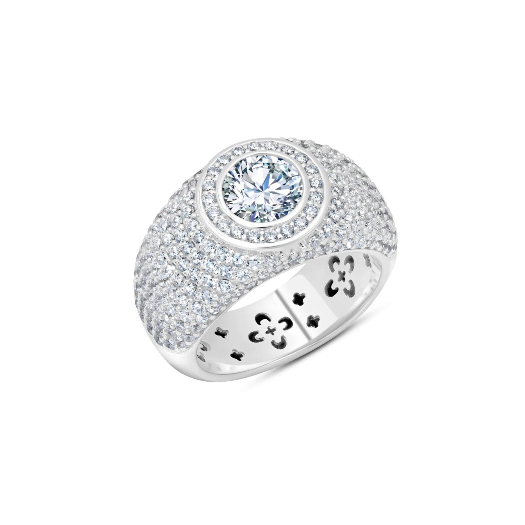 Pave Embellished Ring Finished in Platinum - CRISLU