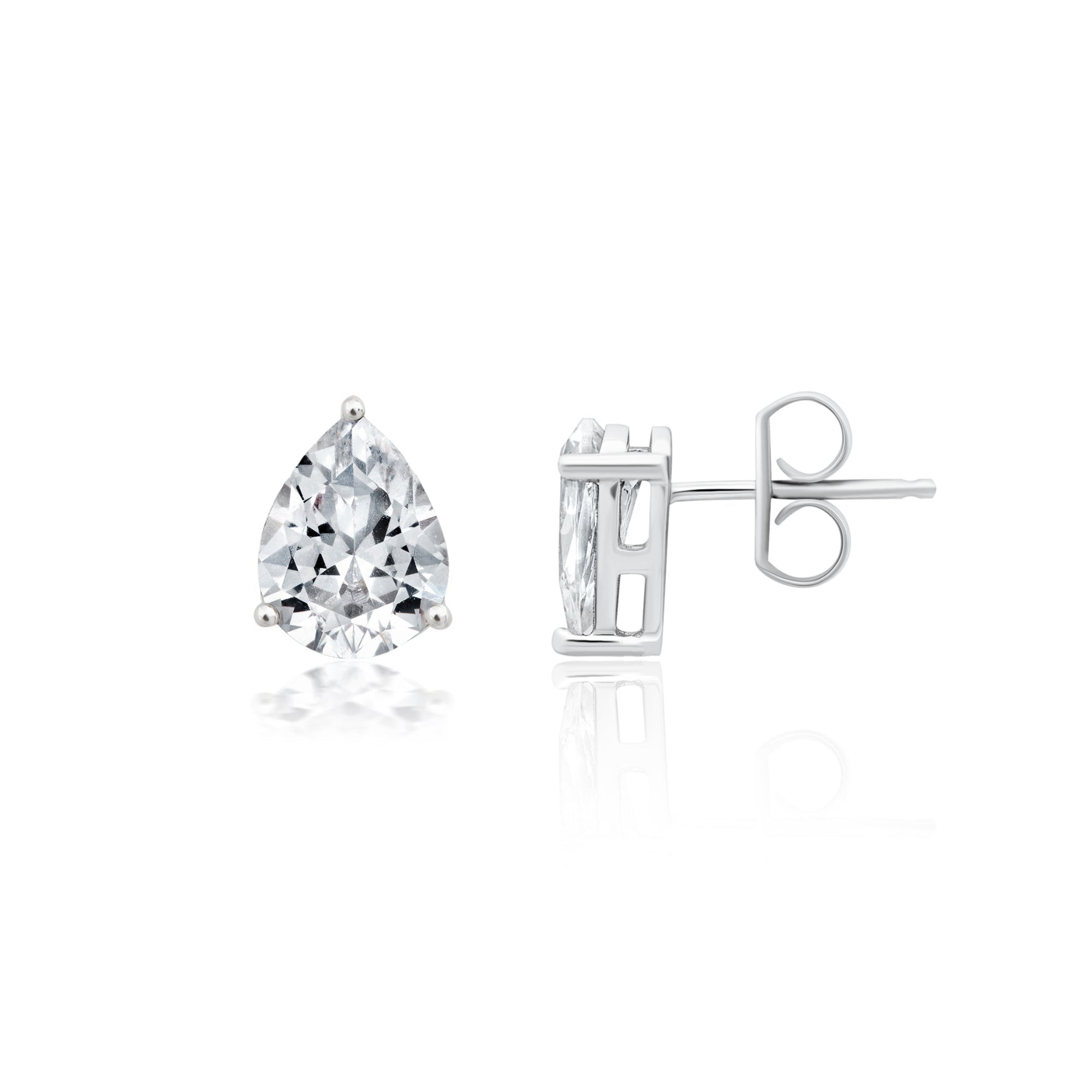 Pear Cut Solitaire Post Earrings - CRISLU