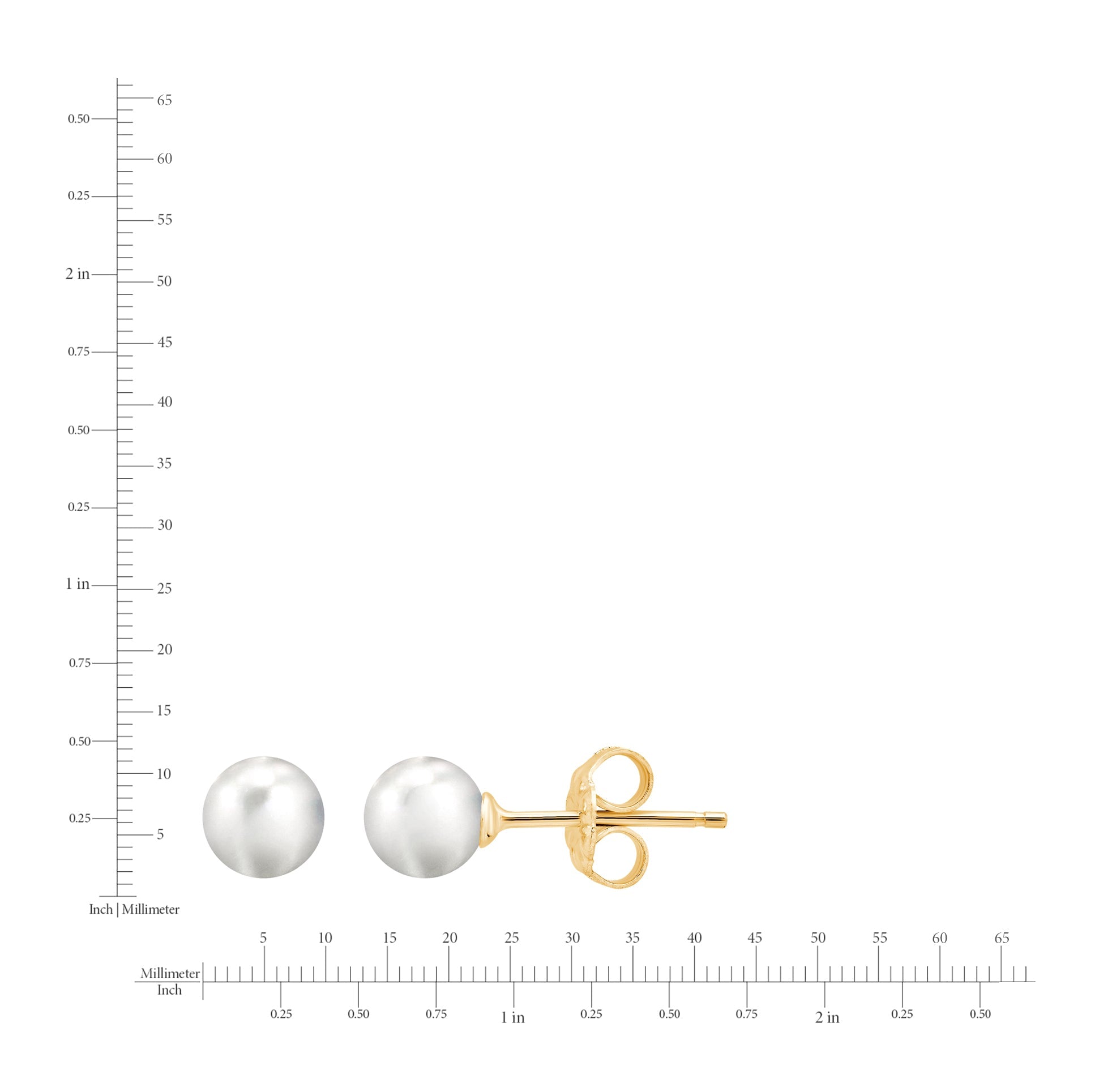 Pearl Stud Earrings Finished in Gold - CRISLU