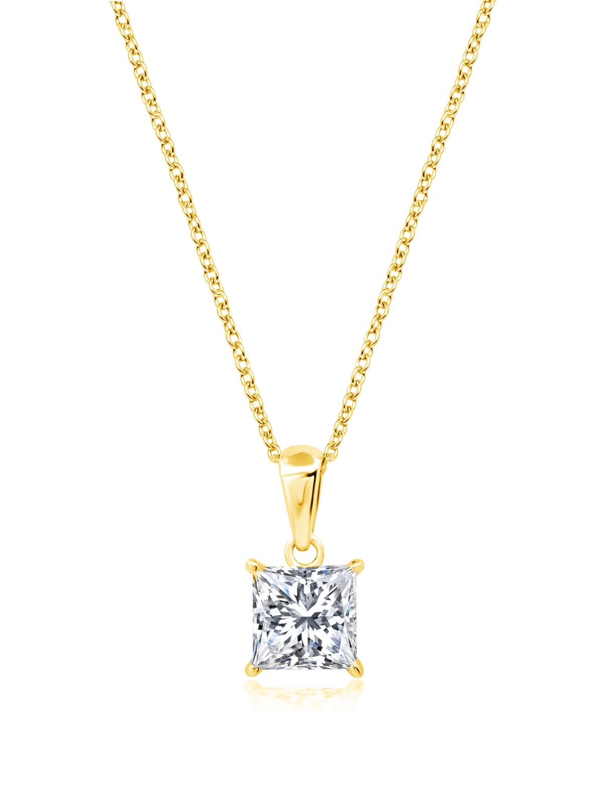 Princess Cut Pendant Necklace