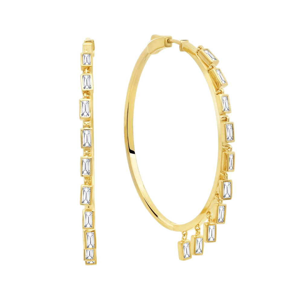 Prism II Hoop Earrings Finished in 18kt Yellow Gold Sale - CRISLU