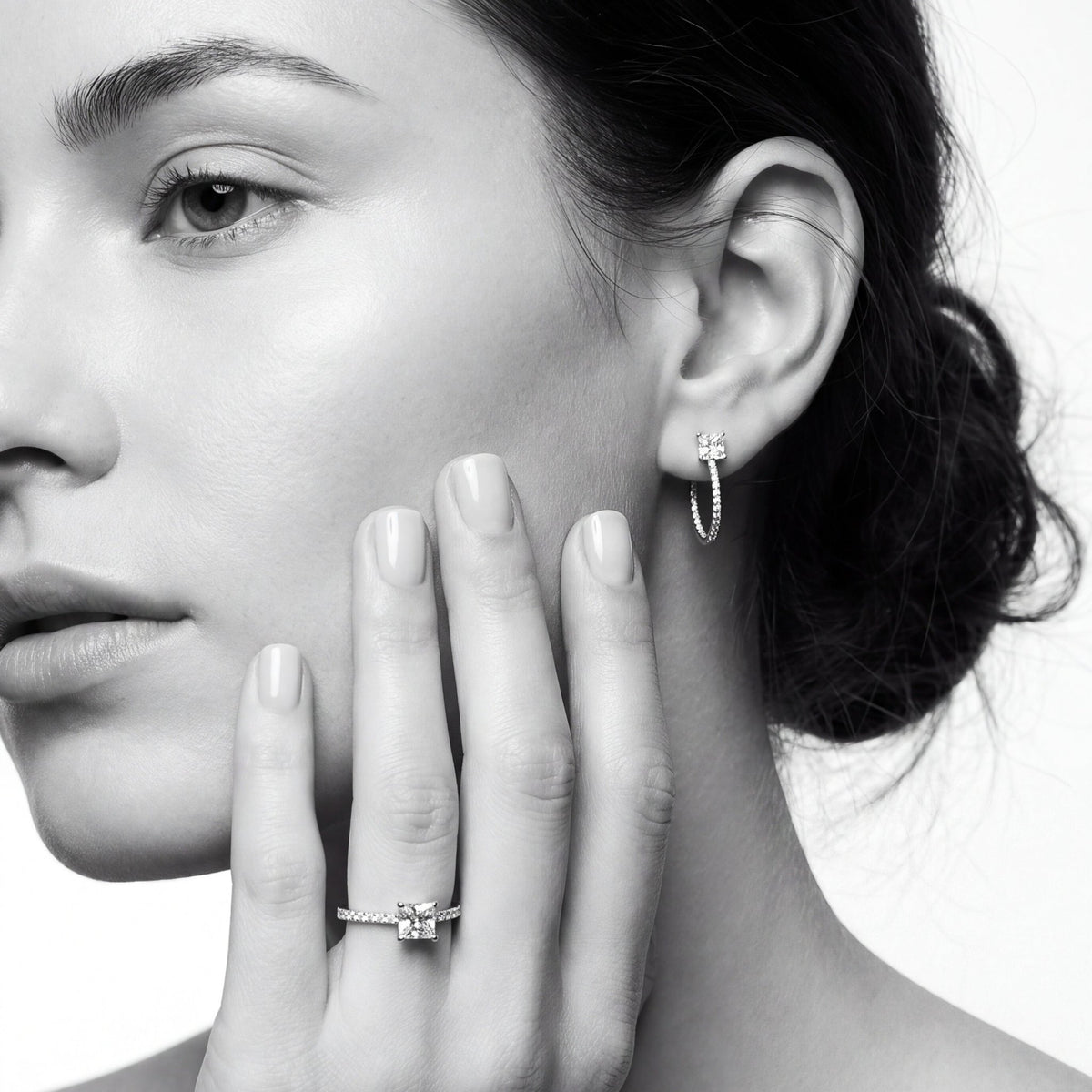 Promise Brilliant Cut Half Huggie Earrings - CRISLU