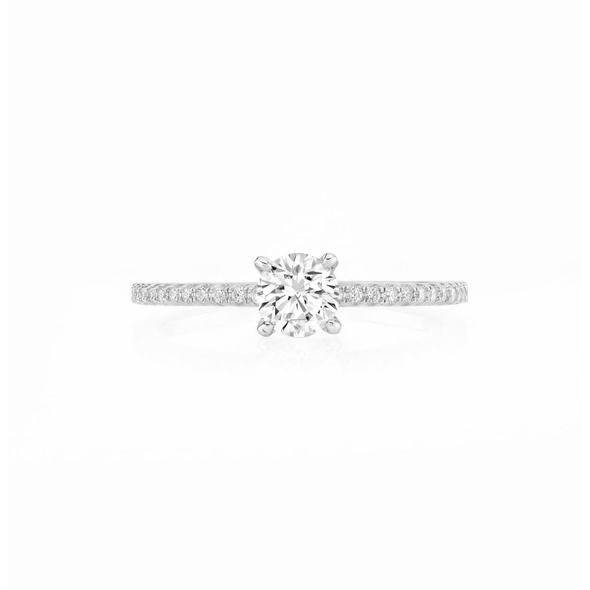 Promise Brilliant Cut Pavé Solitaire Ring - CRISLU
