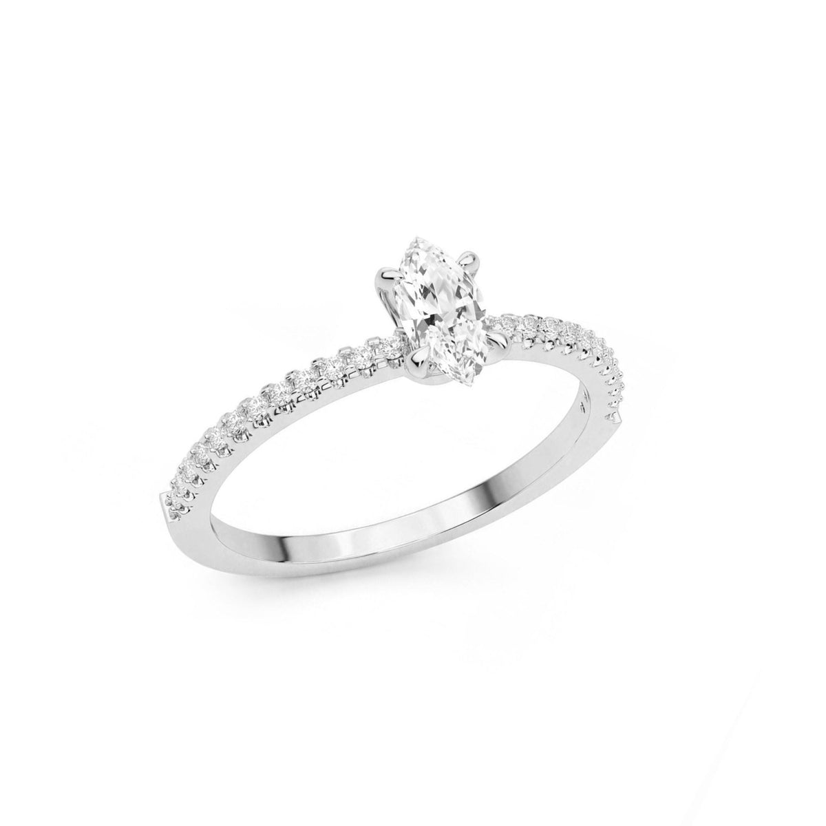 Promise Marquise Cut Pavé Solitaire Ring - CRISLU