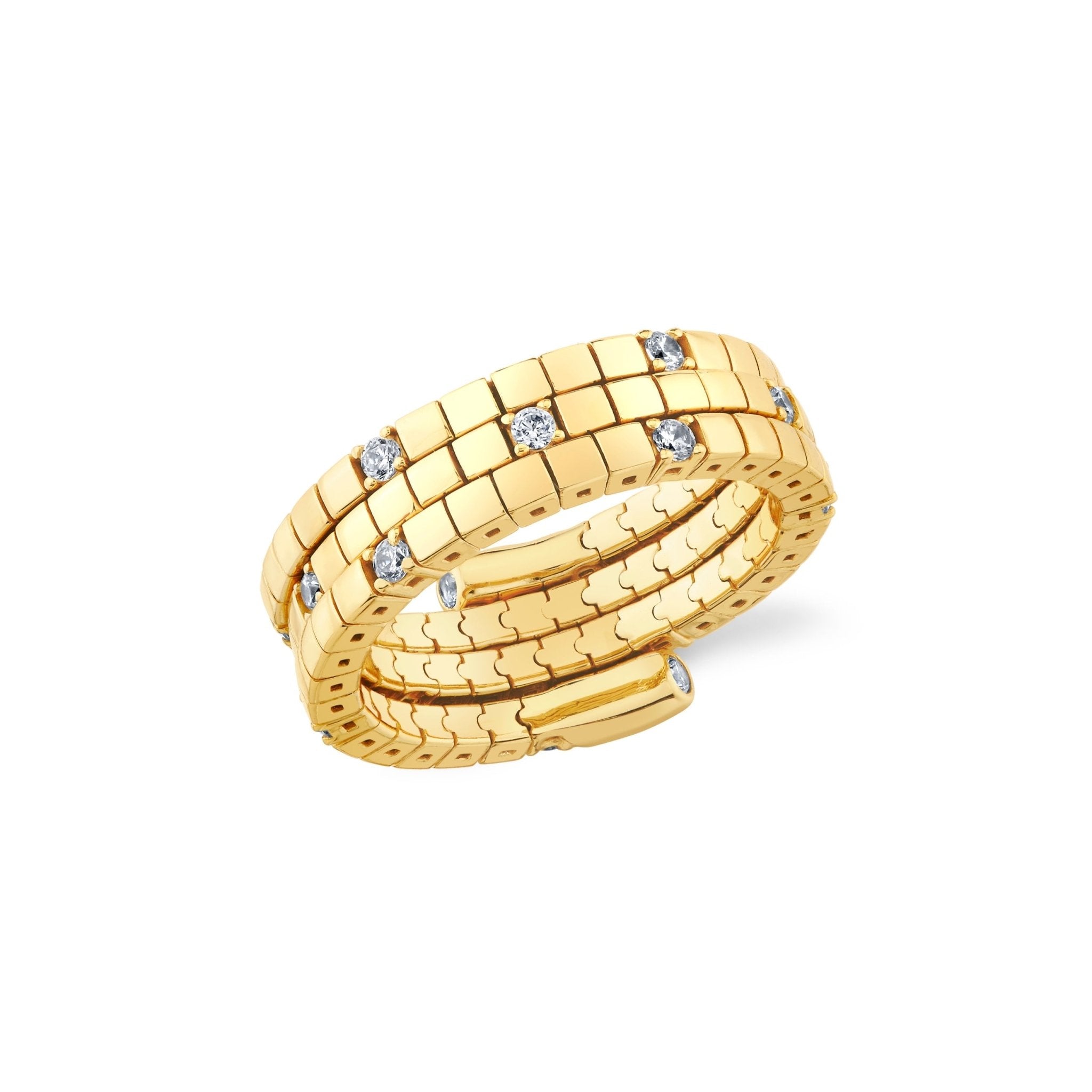 Pure Flex Three Row Ring Finished in Gold - CRISLU