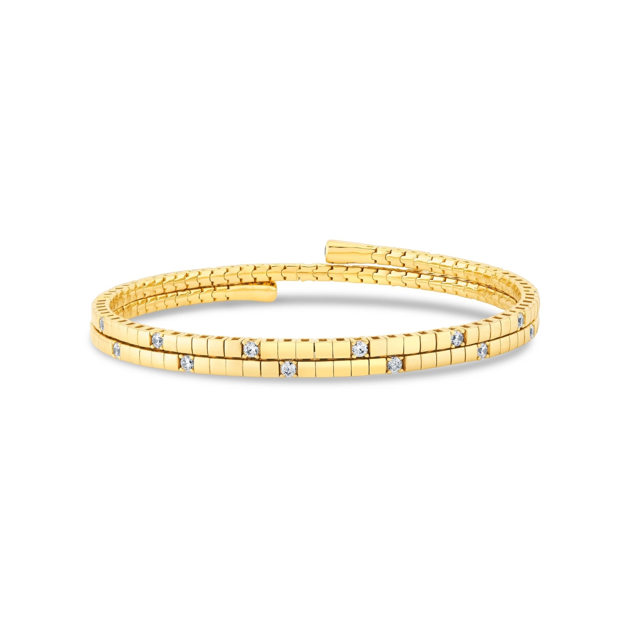 Pure Flex Two Row Bracelet Finished in Gold - CRISLU