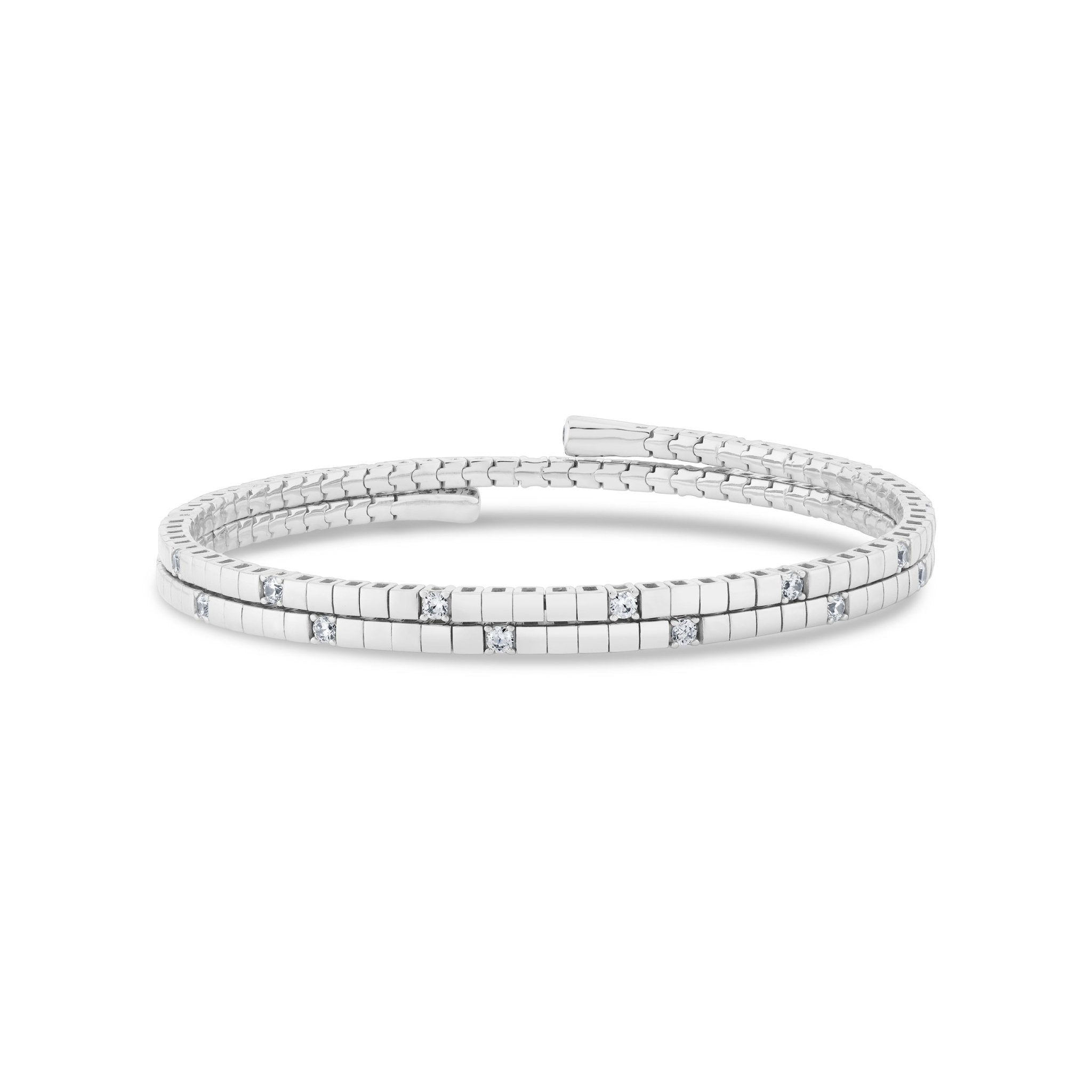 Pure Flex Two Row Bracelet Finished in Platinum - CRISLU