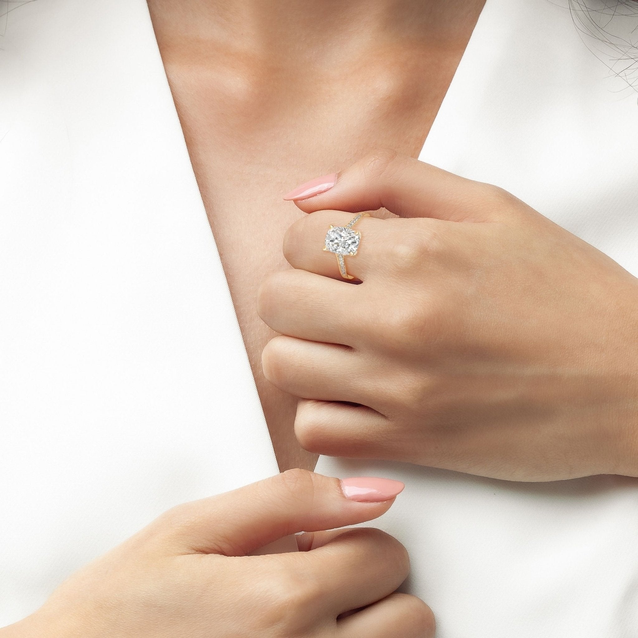 Radiant Cushion Cut Ring Finished in Gold - CRISLU