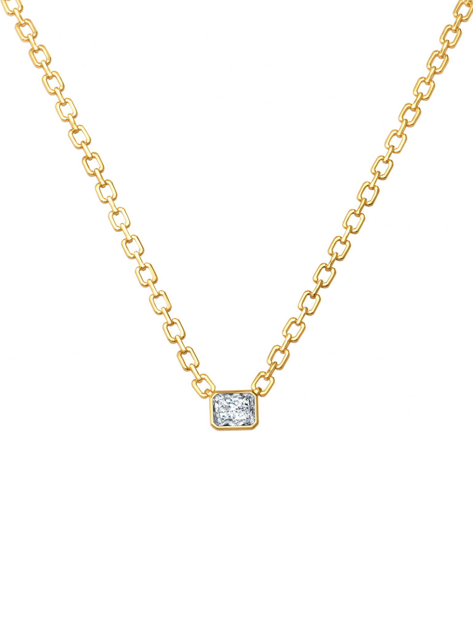 Radiant Link Pendant Necklace in Gold - CRISLU