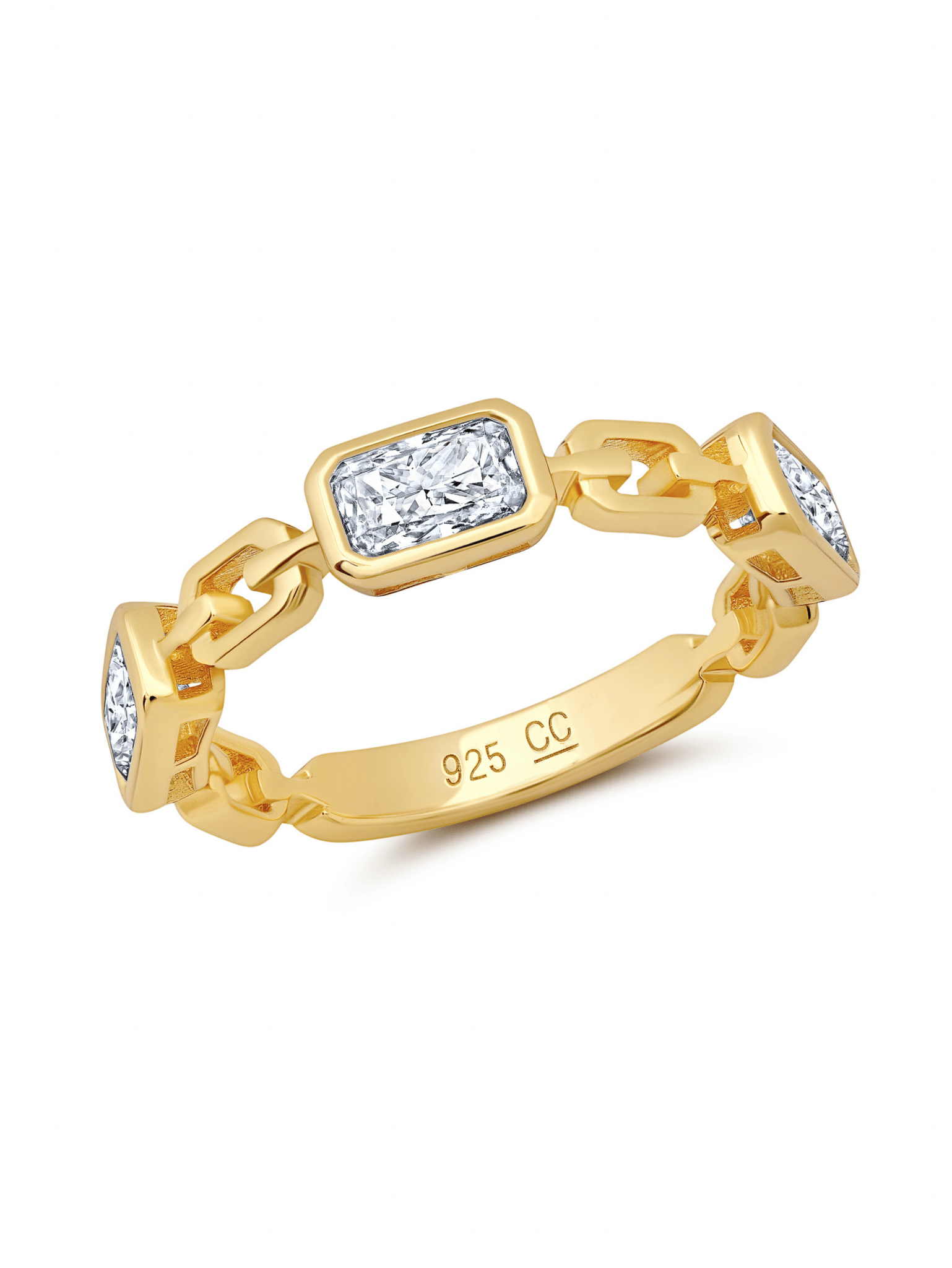 Radiant Link Ring Finished in Gold - CRISLU