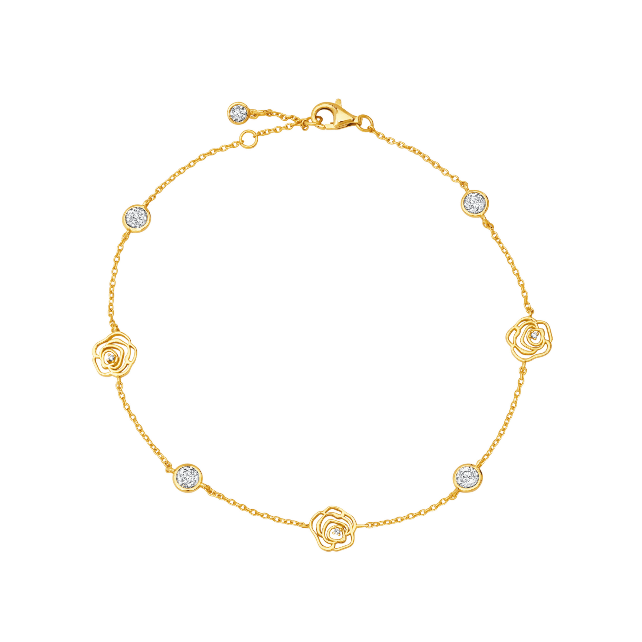 Rosy Station Anklet in Gold - CRISLU