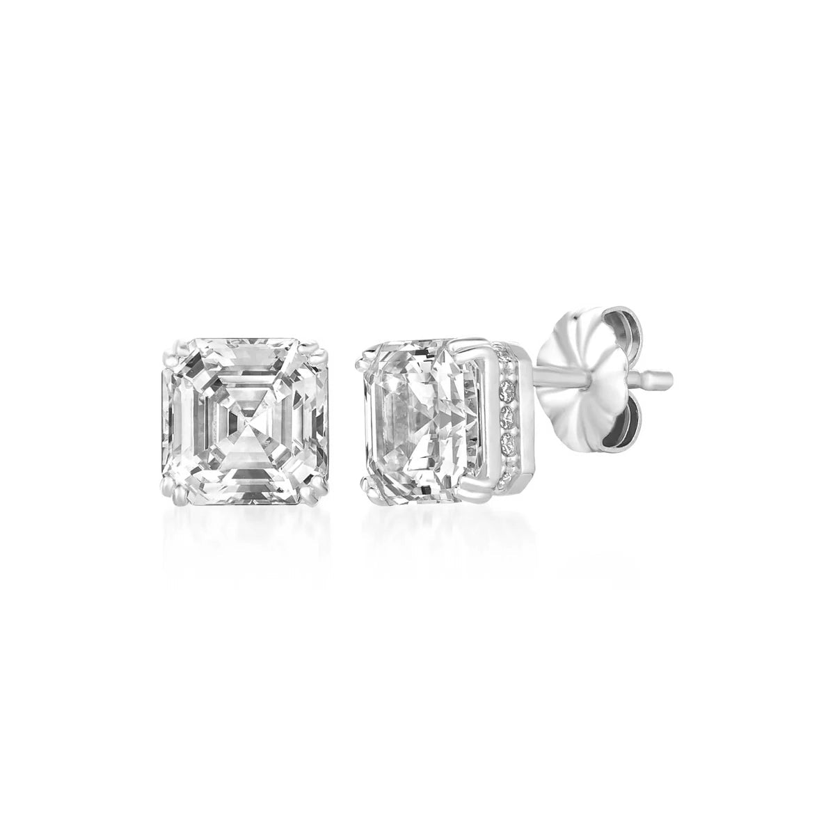 Royal Asscher Cut Stud Earrings - CRISLU