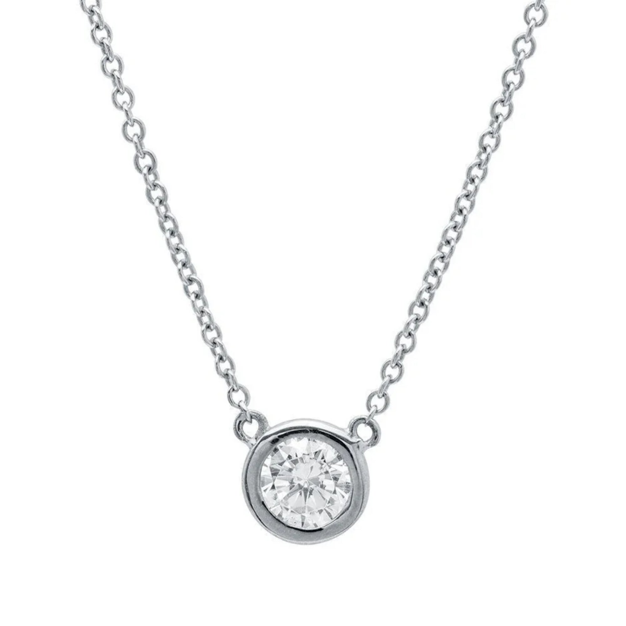 Small Bezel Pendant in Platinum - CRISLU