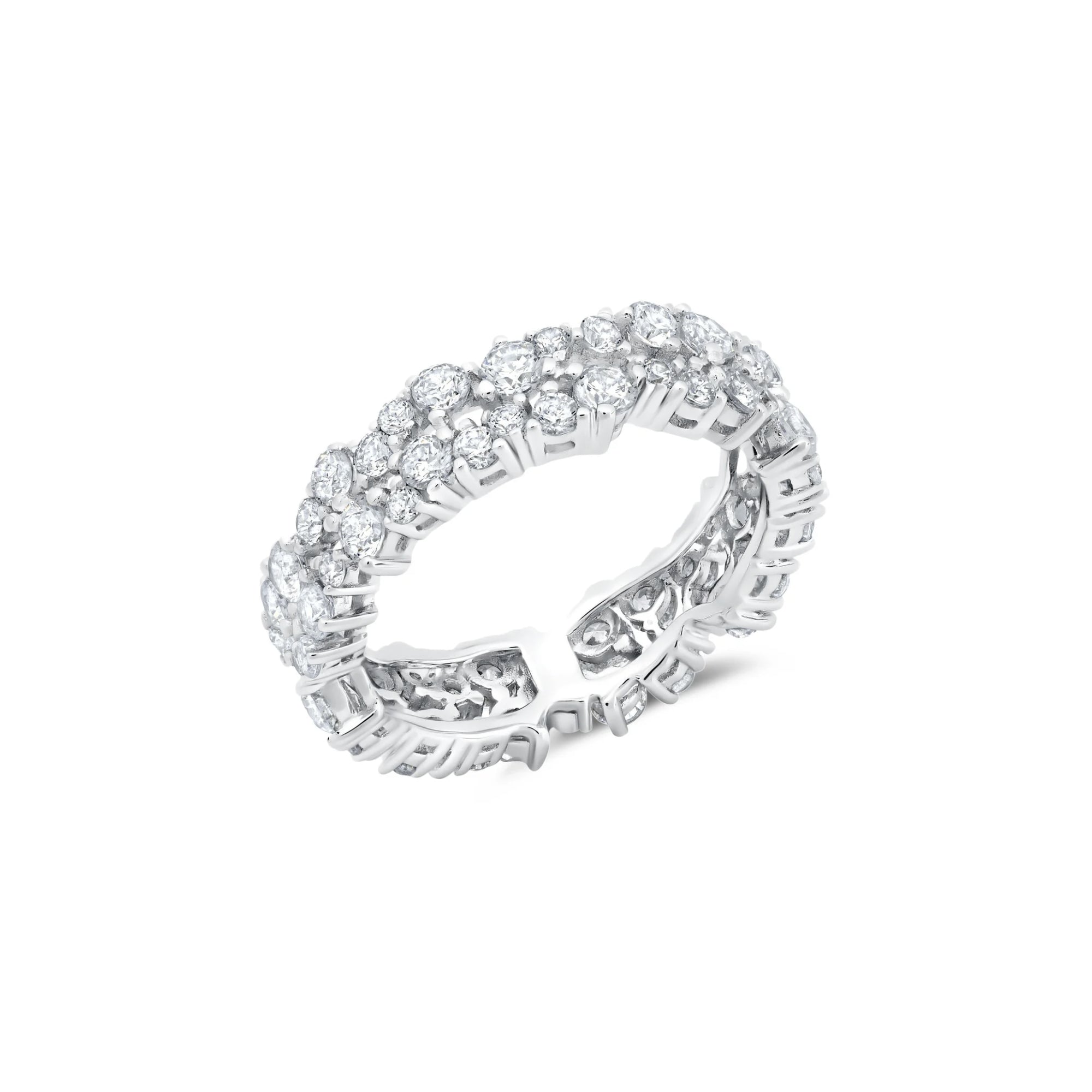 Small Cluster Eternity Band Finished in Platinum - CRISLU