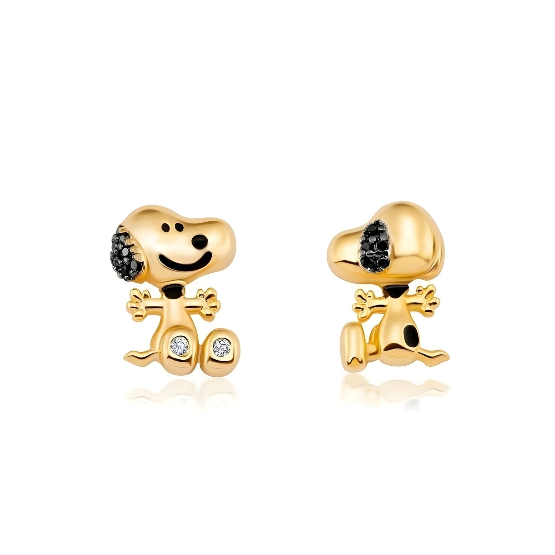 Snoopy Front & Back Earrings - CRISLU