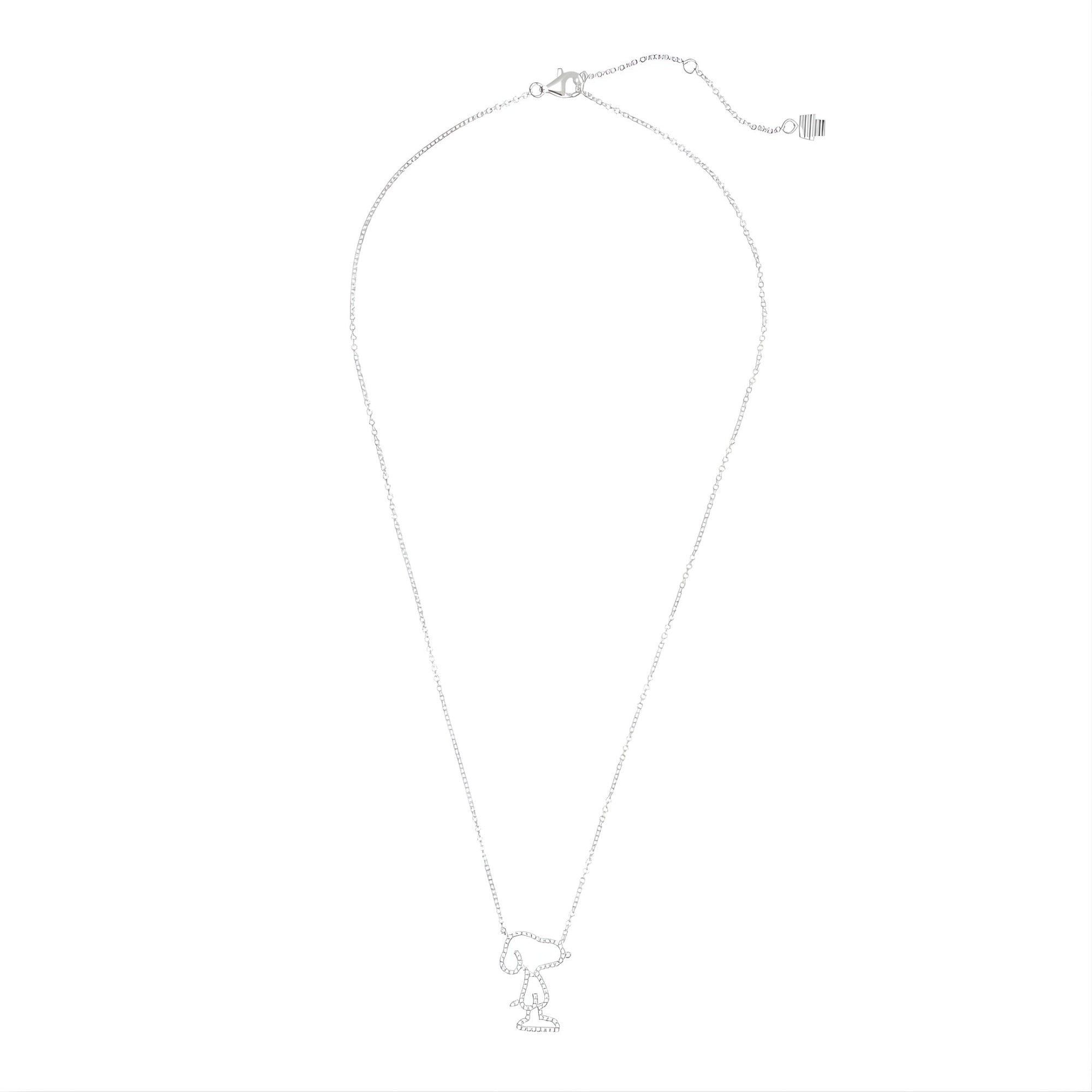 Snoopy Silhouette Necklace Finished in Platinum - CRISLU