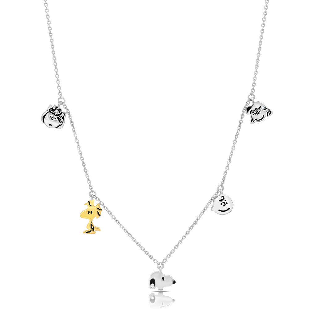 Snoopy & the Gang Charm Necklace in Pure Platinum - CRISLU