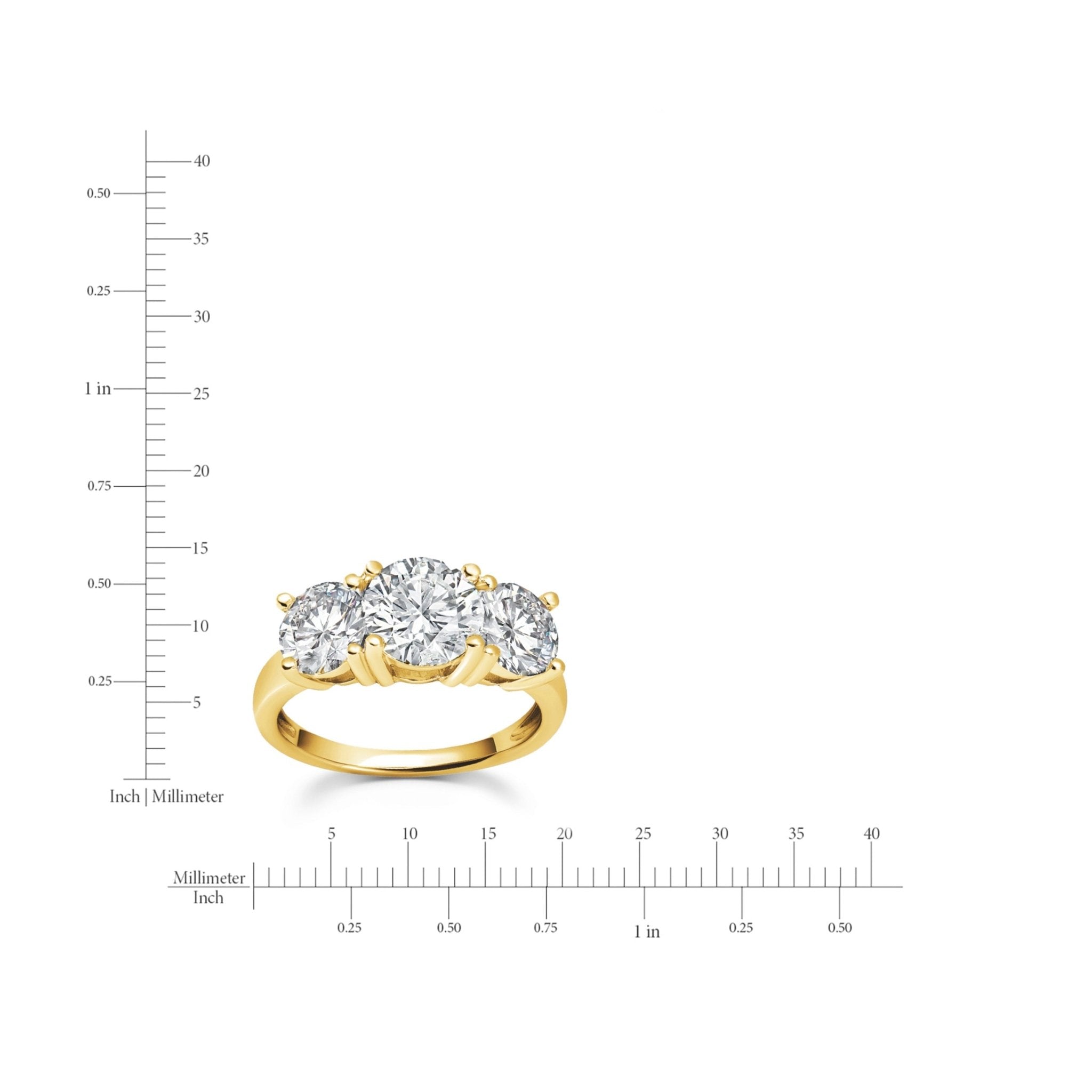 Three Stone Brilliant Ring Finished In Gold - CRISLU