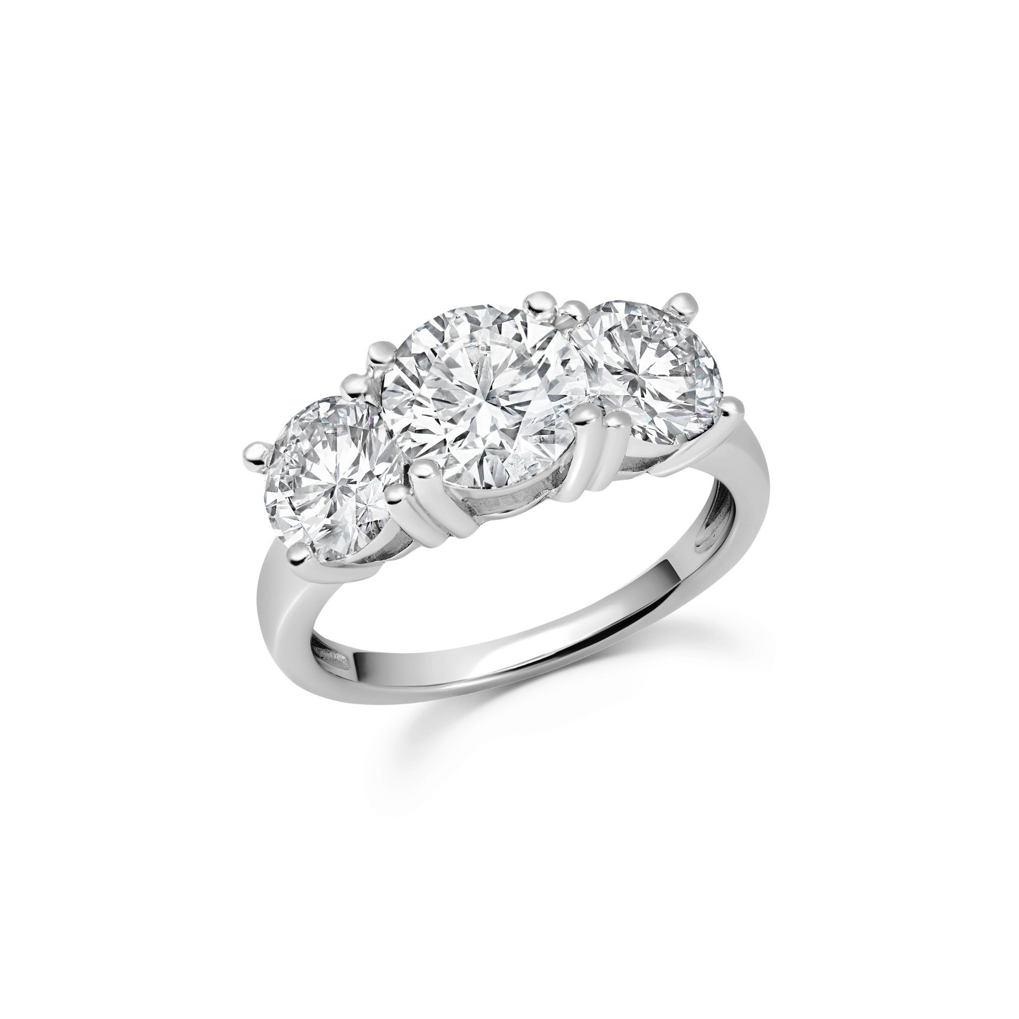 Three Stone Brilliant Ring Finished In Platinum - CRISLU