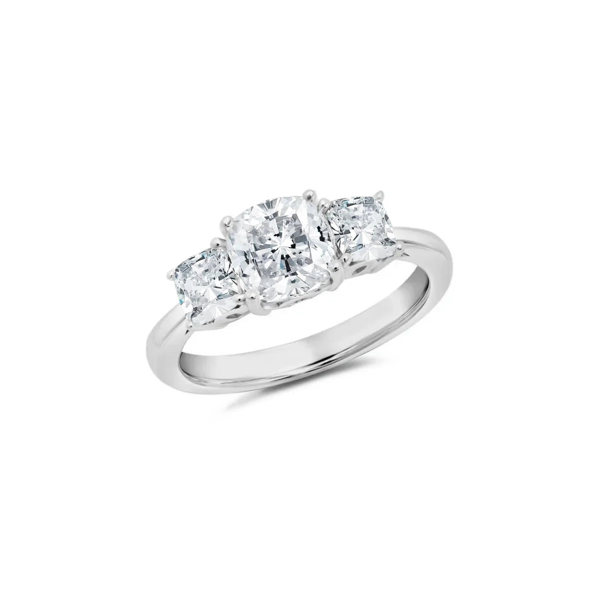 Three Stone Cushion Cut Ring - CRISLU