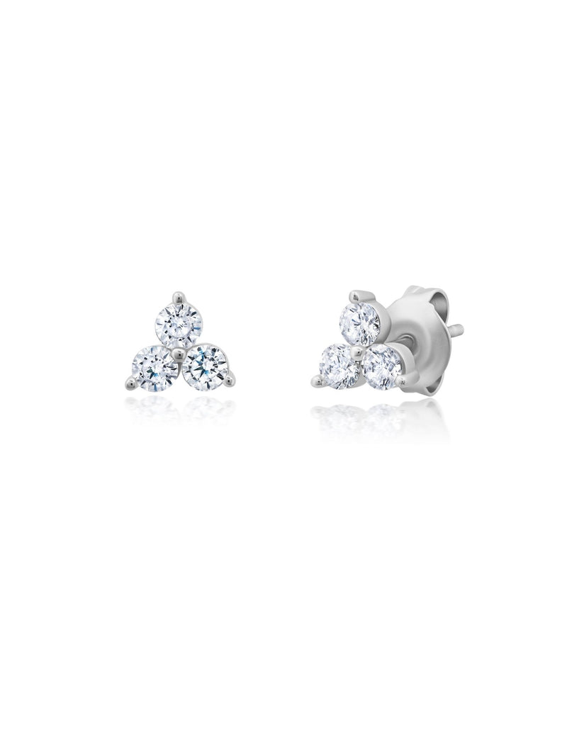 Small Round Cut Triangle Shape Earrings CRISLU