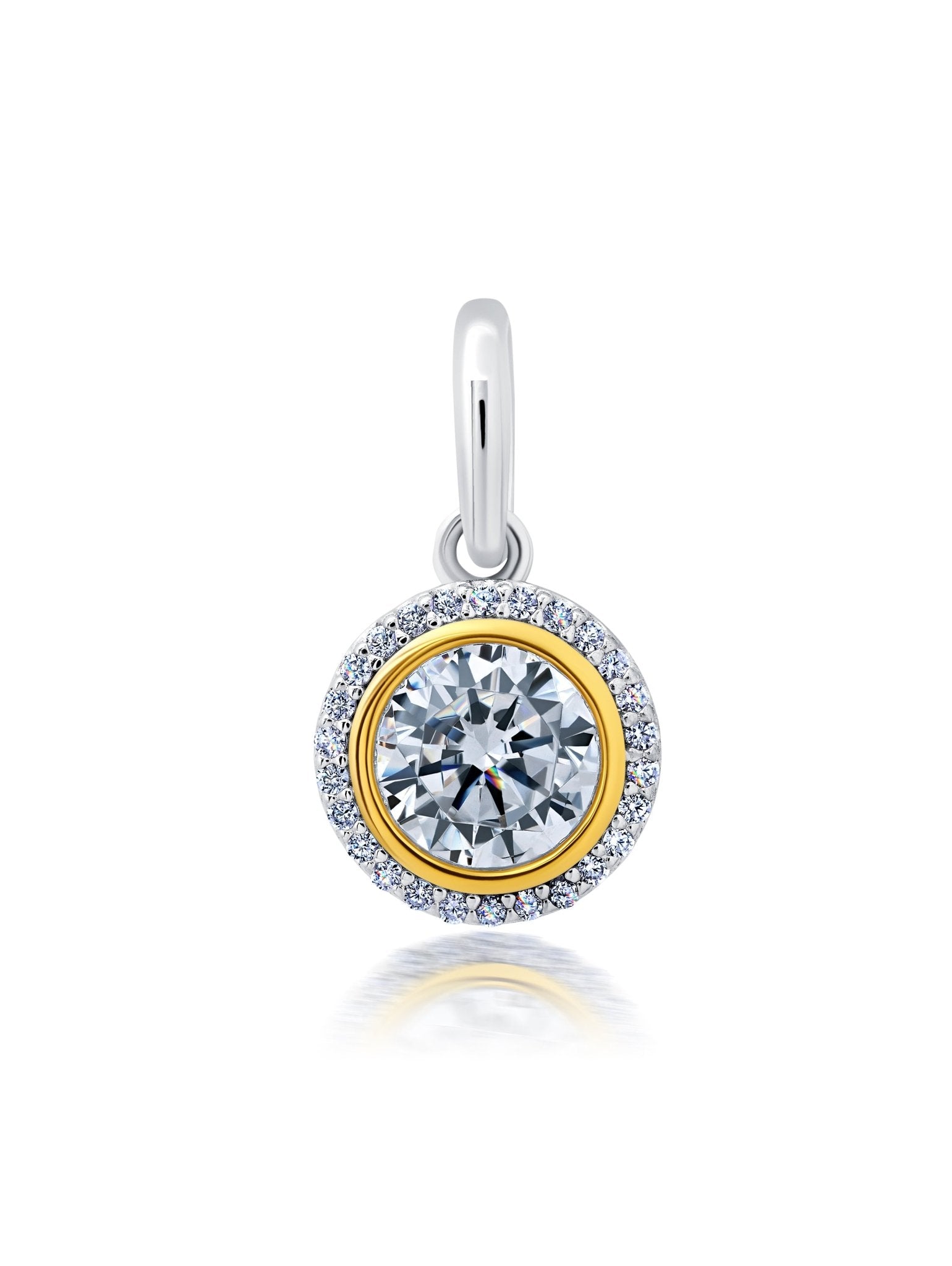 Two Tone Halo Charm in Platinum & Gold - CRISLU
