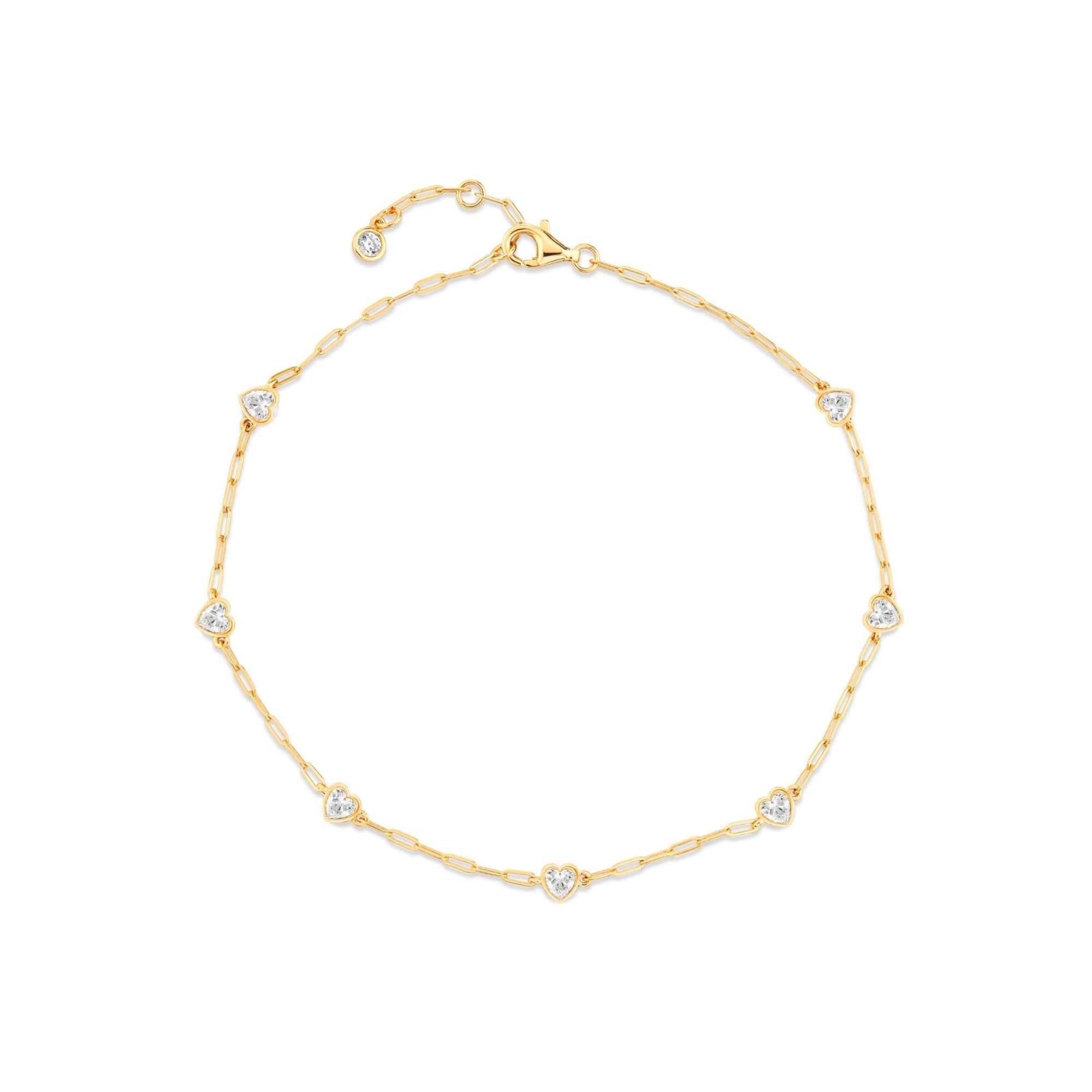 Valentines Station Anklet Finished in Gold - CRISLU