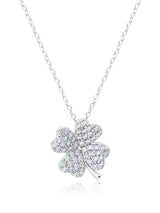 4 Leaf Clover Pendant Necklace Finished in Pure Platinum - CRISLU