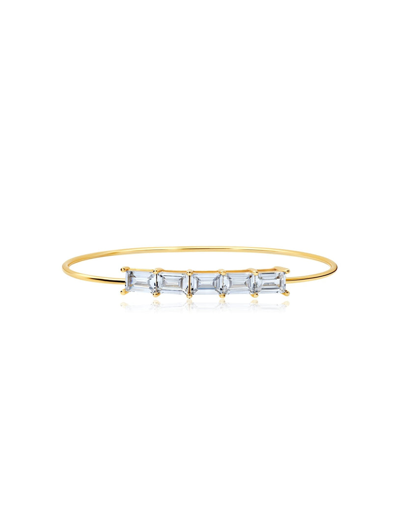 5 Stone Emerald Cut Bangle - CRISLU