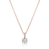 Accented Brilliant Pendant Finished in 18kt Rose Gold - CRISLU