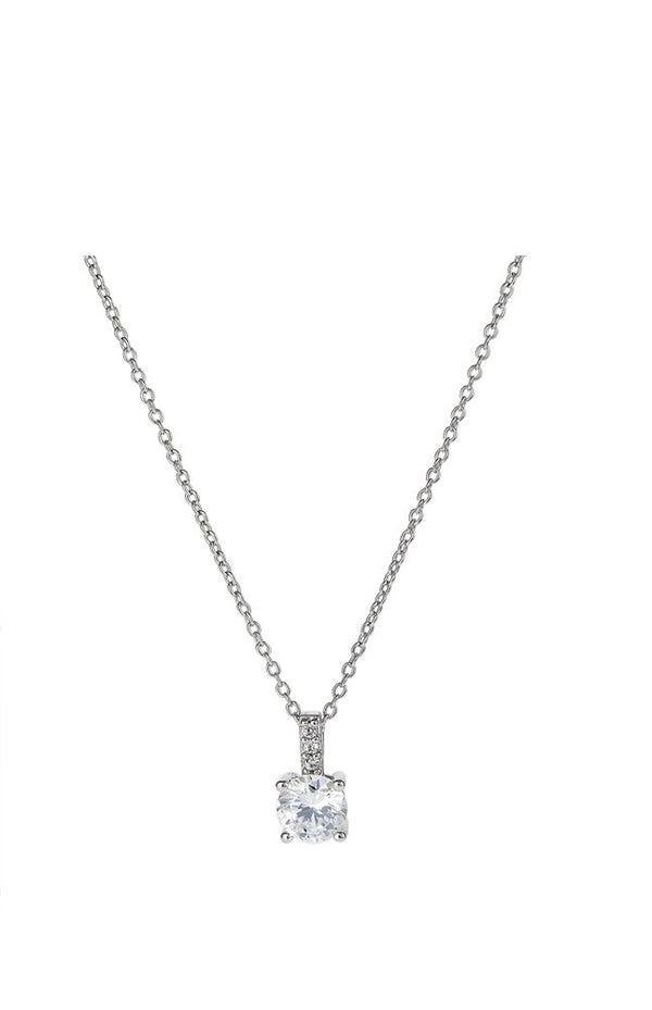 Accented Brilliant Pendant Finished in Pure Platinum - CRISLU