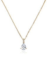 Accented Pear Pendant Finished in 18kt Rose Gold - CRISLU