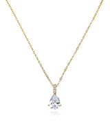 Accented Pear Pendant Finished in 18kt Yellow Gold - CRISLU