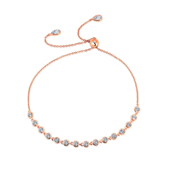 Adjustable Bezel Bracelet Finished in 18kt Rose Gold - CRISLU