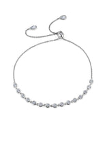 Adjustable Bezel Bracelet Finished in Pure Platinum - CRISLU