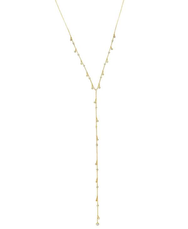 Adustable Y-Necklace Finished in 18kt Yellow Gold - CRISLU