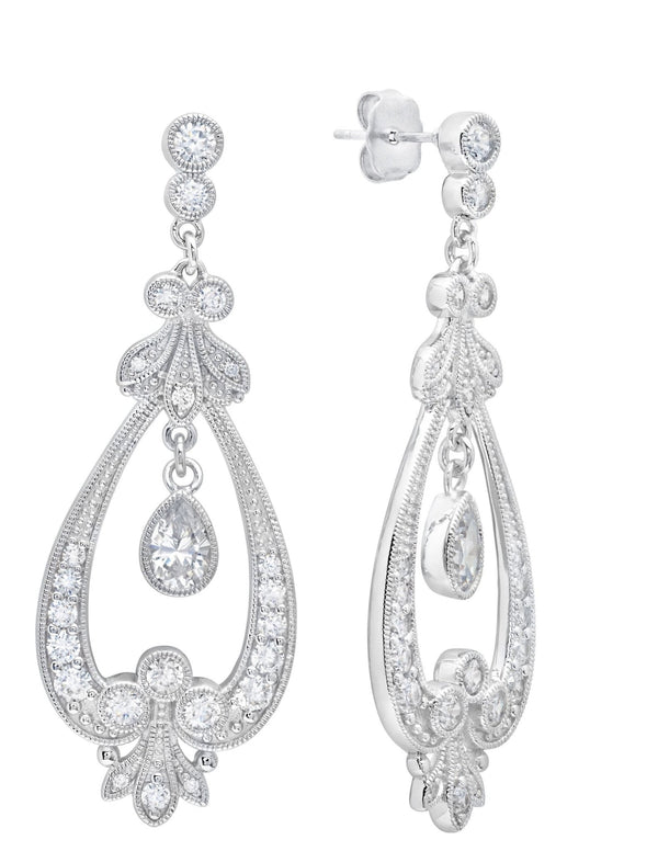 Andrew Prince by Crislu Antique Loop Pear Drop Earrings - CRISLU